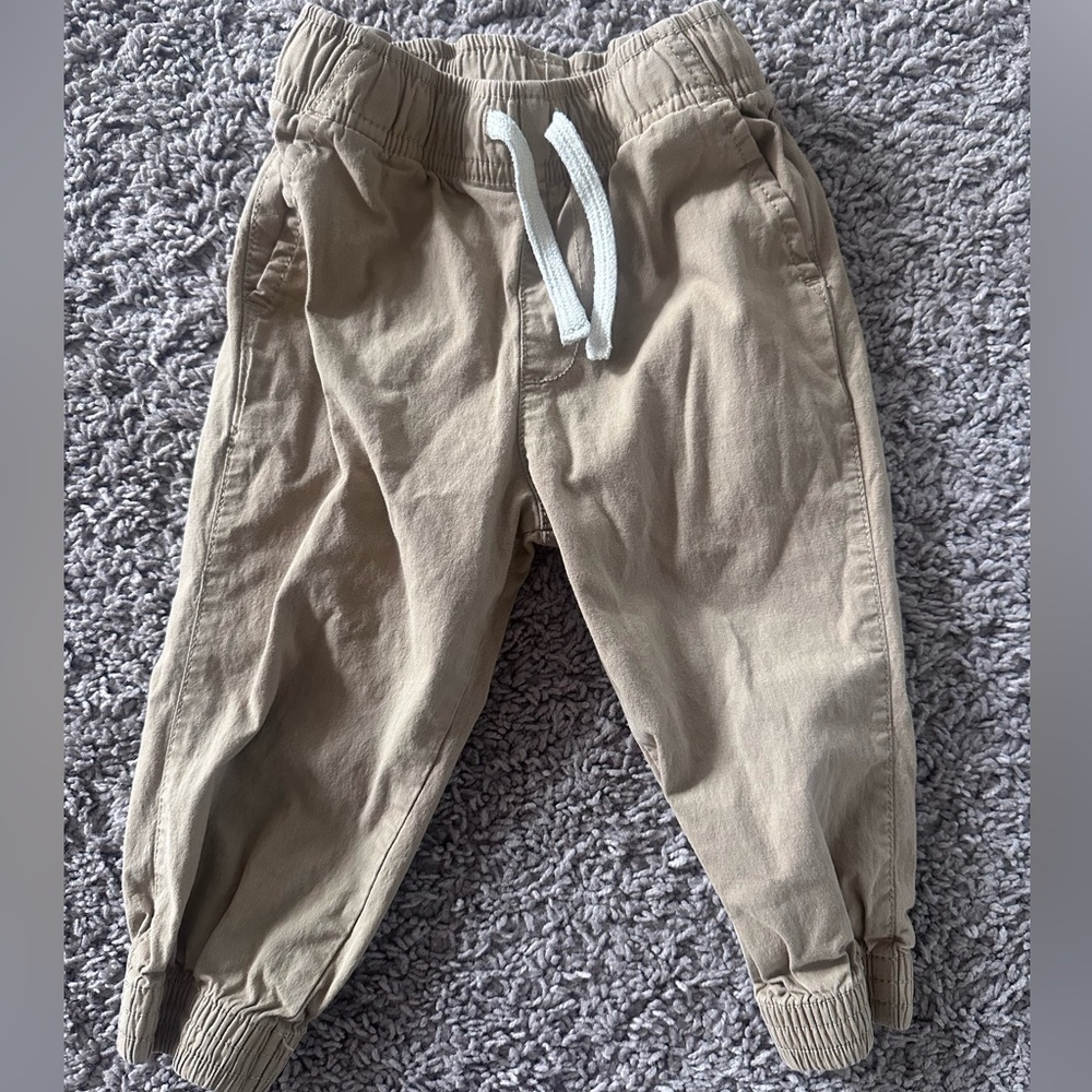 Preloved Children's Place Tan Joggers with White Drawstring